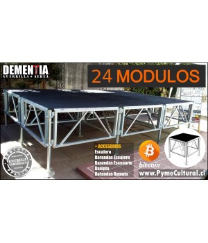 ESCENARIO 24 MODULOS UNIFICADOS 7.3 x 4.88 - 35,6 m² | IVA INCLUIDO | DEMENTIA ®